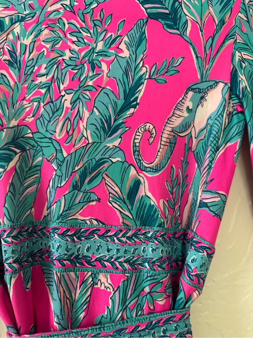 Lilly Pulitzer Hot Pink & Teal Floral Wrap Maxi Dress - Picture 3 of 4
